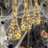 Halloween glowing spider web decoration featuring light-up eggs and spiders