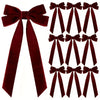 Red Velvet Christmas Tree Bows (10-Pack)
