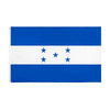 A rectangular flag of Mexico with horizontal blue and white stripes and five blue stars.