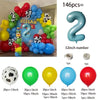 A colorful latex balloon garland kit featuring balloons in red, blue, and green colors.