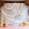 Elegant Pearl Bead Garland with Crystal Pendant for Wedding Backdrops