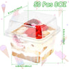 Clear PET Dessert Cups with Lids (50-Pack)