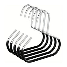 A set of five black and silver non-slip wall-mounted hooks for organizing baseball caps.
