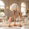 Gold Trumpet Vase Metal Flower Holder for Weddings & Home Decor