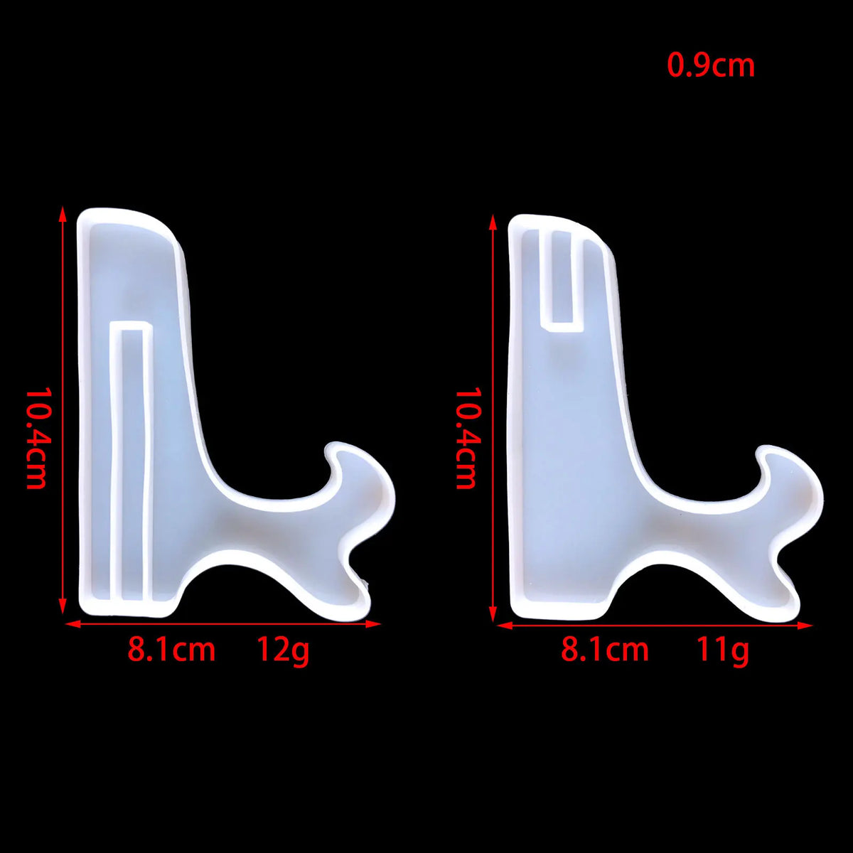 A white silicone mold shaped like a heart for DIY photo frames, shown from the side.
