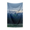 A tapestry featuring a mountainous landscape with the text I hate being bi-polar its awesome