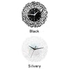 Black and silvery acrylic wall clocks featuring intricate Islamic calligraphy designs