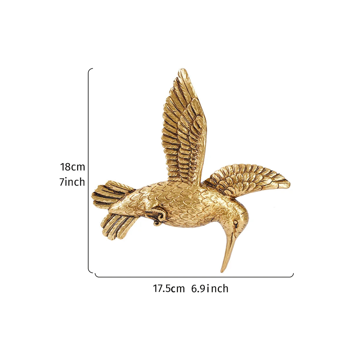 Golden Hummingbird Wall Art Décor
