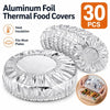 30 pieces of reusable aluminum foil thermal food covers for heat insulation and food storage