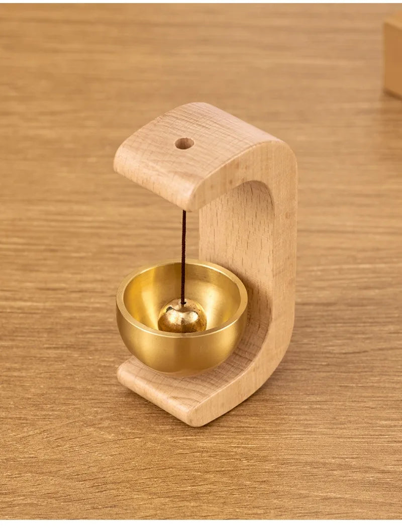 Wooden Copper Wind Chime Door Bell with Magnetic Mount
