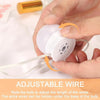 A hand is adjusting the wires of a white USB LED vanity light bulb, showing an adjustable wire feature.