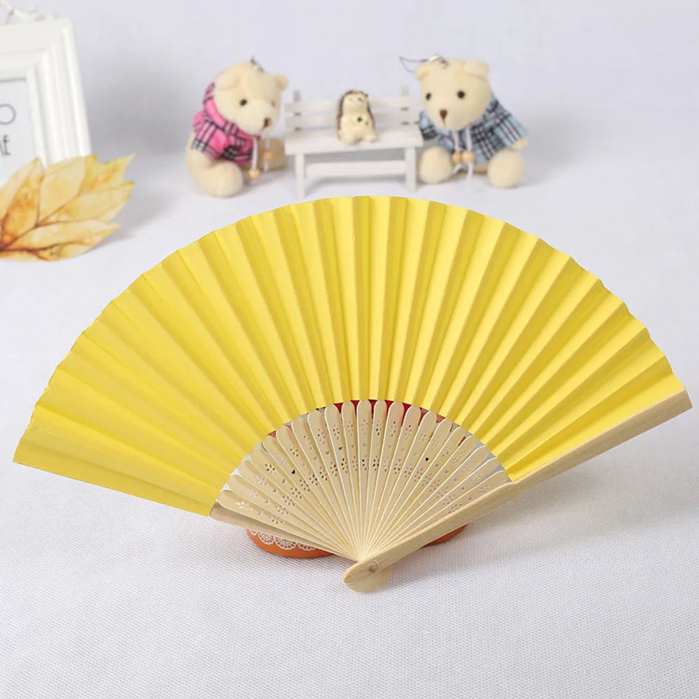 Elegant Foldable Bamboo Hand Fan for Weddings & Parties