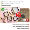 Comparison showing before and after of jewelry storage, highlighting the benefits of a sealing product.