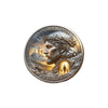 A commemorative coin featuring Jesus Christ with a crown of thorns, inscribed with 'King of Kings' and 'He Is Risen'.