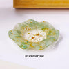Natural Crystal Reiki Bowl with Flower Plate for Meditation and Home Decor