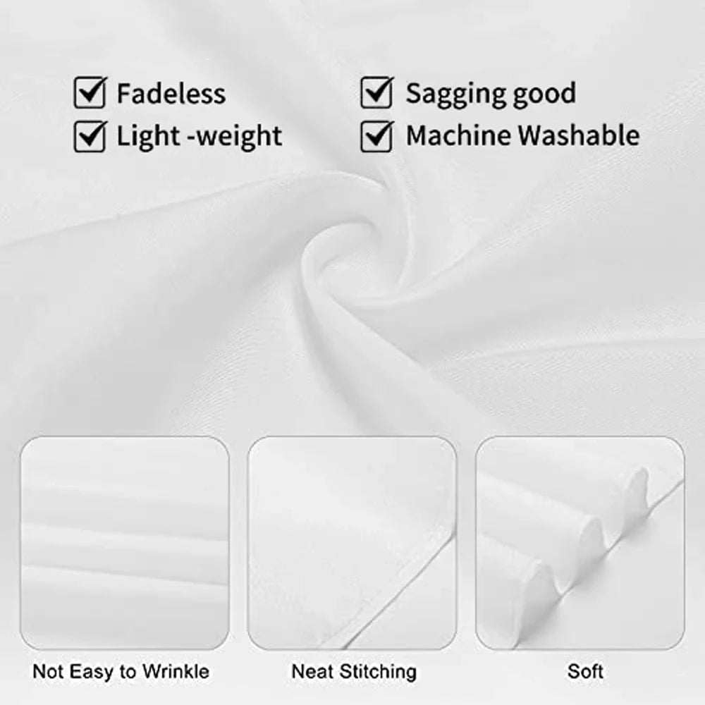 White fabric flag decoration banner with features like fadelessness, light-weight, sagging good, and machine washable.