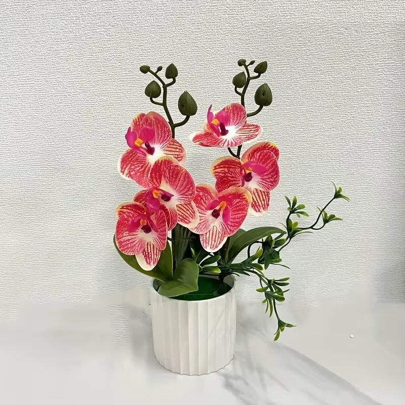Artificial Butterfly Orchid Bouquet – 9 Silk Blooms for Home & Event Decor