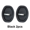 Two black silicone car door lock protectors with silver metal pins.
