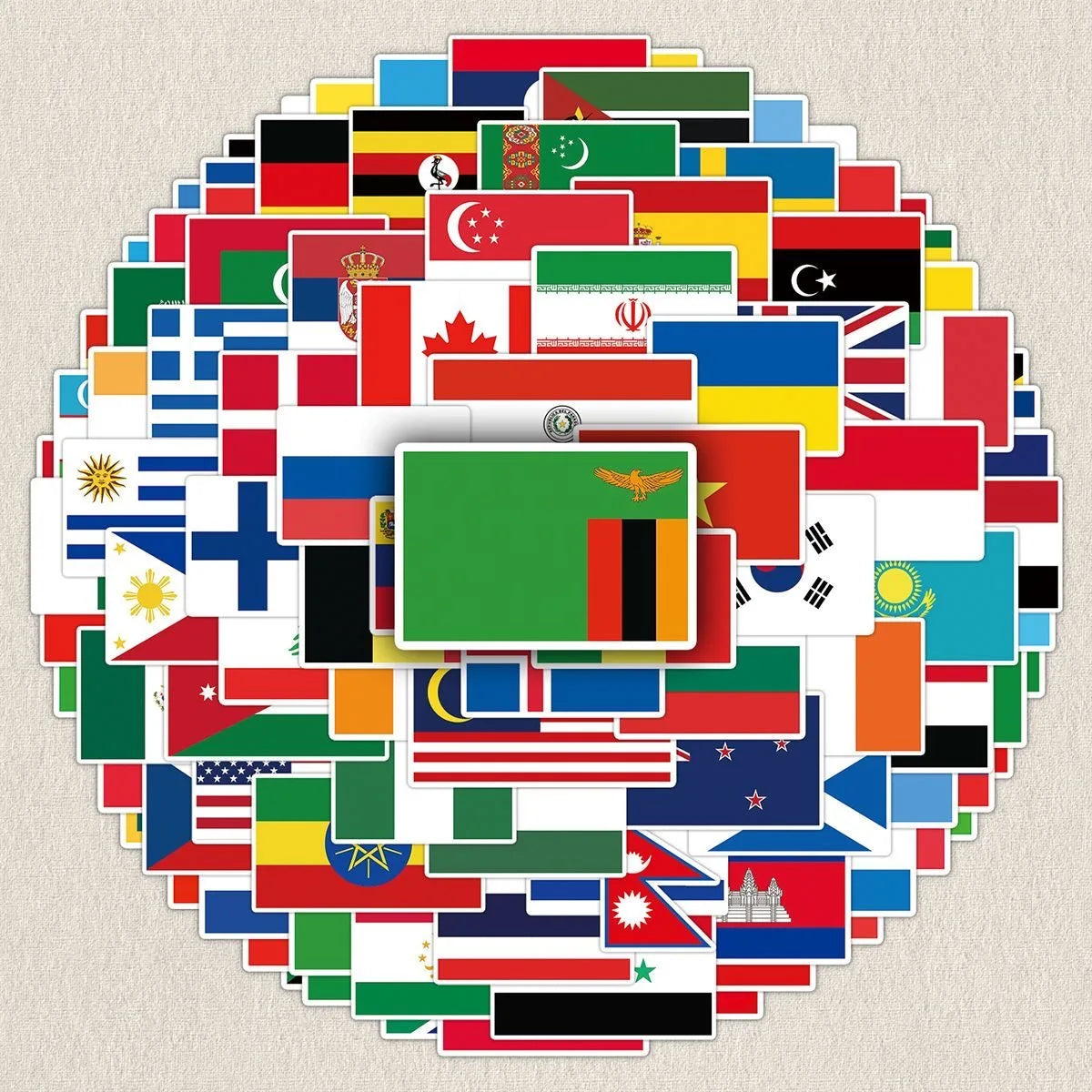 World Flags Decorative Sticker Pack – 4 Sets of 200