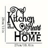 Black script text reads Kitchen is the Heart of the Home