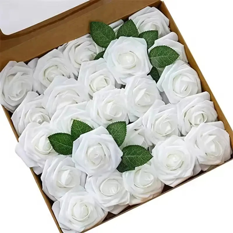 Artificial Foam Roses with Stems for Wedding & Home Décor