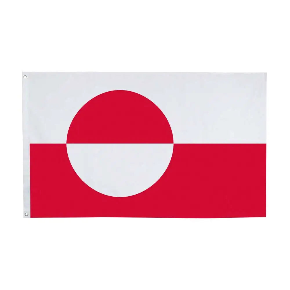 A rectangular flag design featuring a red circle centered on a white field.
