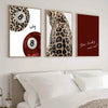 Set of 3 Leopard Print Lucky Quote Canvas Wall Art