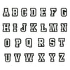 Charm alphabet A to Z pour Crocs, noir et blanc.