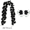 Black artificial maple leaf vine wreath measuring 2 meters long
