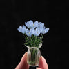 Hand-Blown Glass Flower Bouquet with Vase