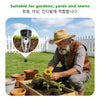 A man is planting a seedling in a garden bed, demonstrating the realistic watering can key hider for outdoor security.