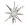 Silver star burst foil balloon with reflective stripes for party decor