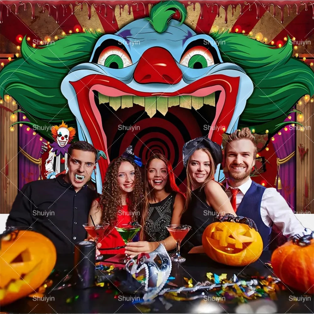 Evil Clown Circus Halloween Photography Backdrop