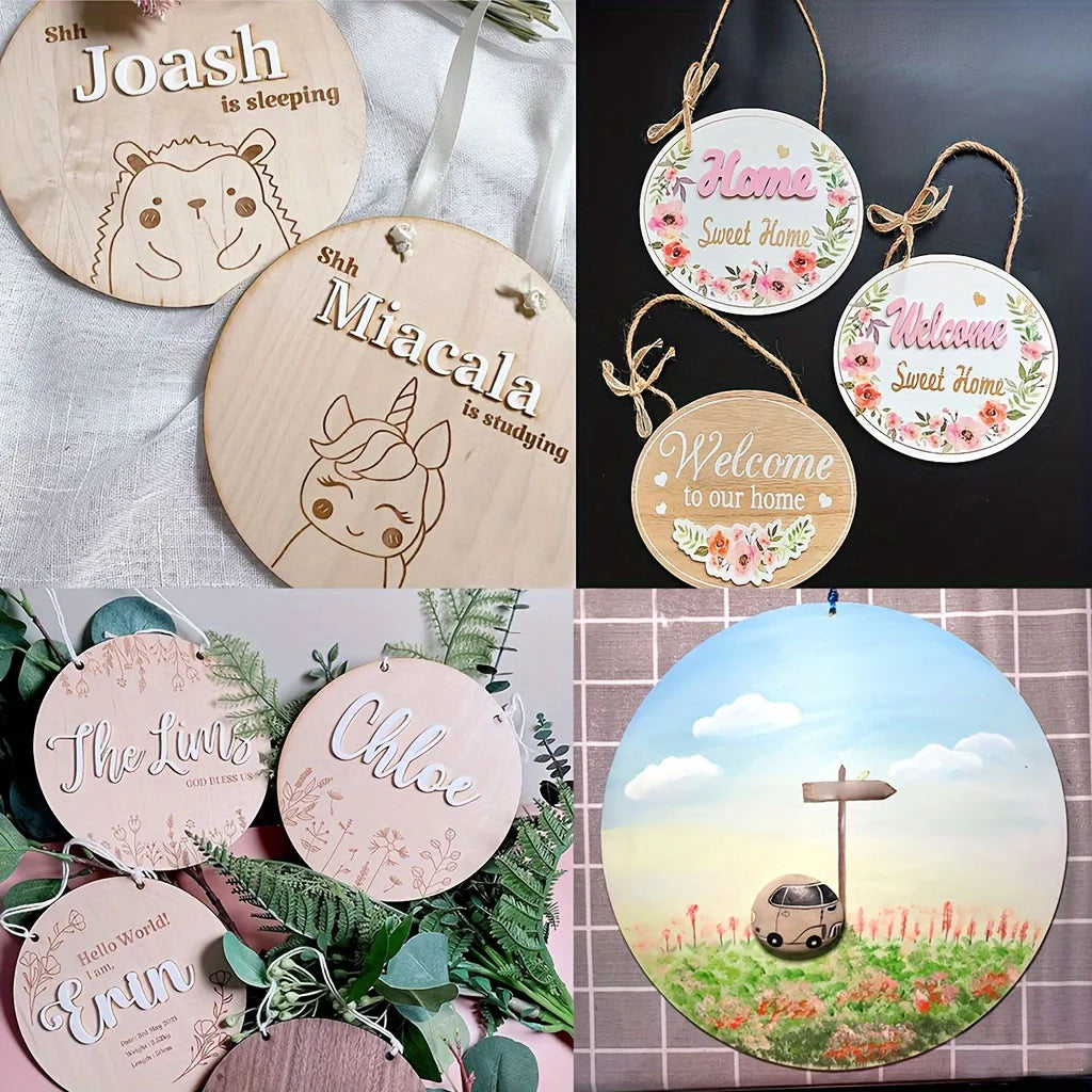 14 Inch Unfinished Round Wood Slices for DIY Crafts