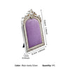 European-Style Velvet Jewelry Display Stand with Silver-Plated Floral Detail