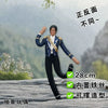 Michael Jackson collectible action figure in a blue suit standing on a rock, featuring a poseable wire skeleton.