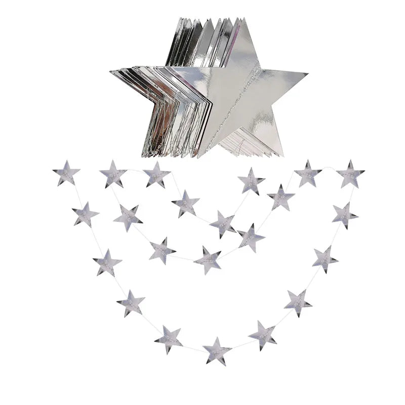 Gold Twinkle Star Paper Garlands