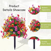 Présentation de décorations florales d'œillets artificiels et d'eucalyptus, avec apparence réaliste, résistance à la décolora