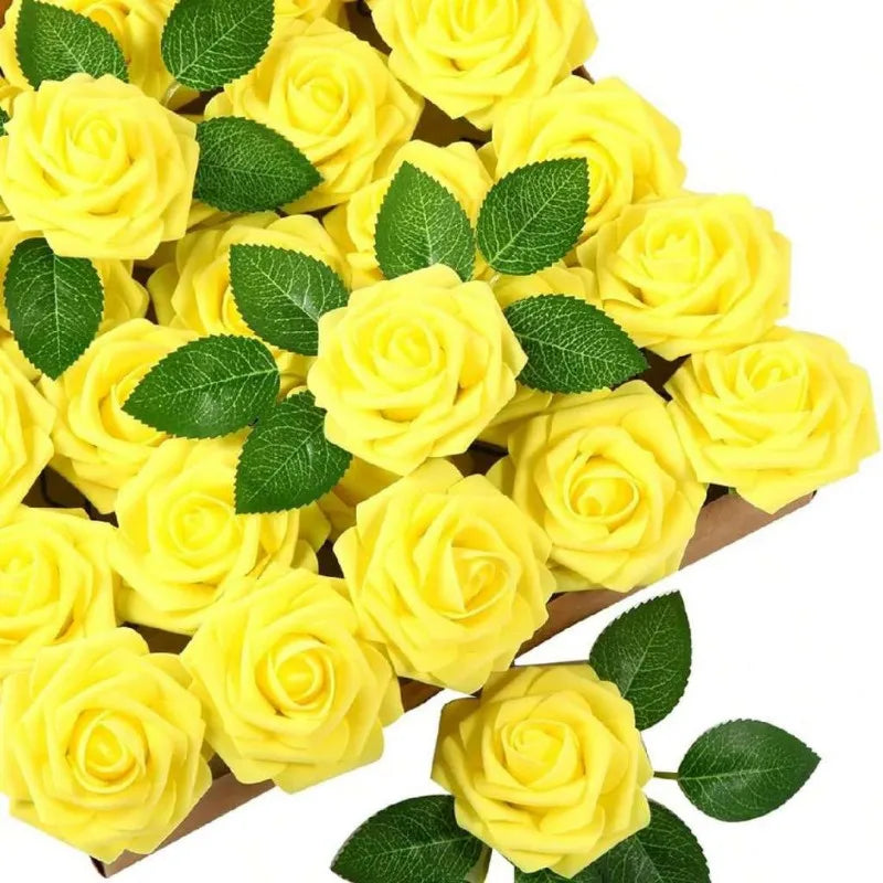 Artificial Foam Roses with Stems for Wedding & Home Décor