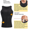Black seamless compression tank top designed to flatten the abdomen and tone muscles.