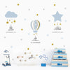 Islamic Blue & Gold Hot Air Balloon Wall Stickers for Kids' Rooms