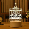 A white acrylic night light featuring a happy star design and silhouettes of horses, illuminated by an LED.