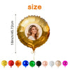 A collection of various colored foil balloons, including gold, red, orange, blue, green, and pink, displayed below the size r