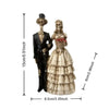 Gothic skeleton couple statue figurine featuring a resin bride and groom.