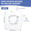 Four pieces of clear acrylic adhesive backing for non-drilling curtain rod brackets.