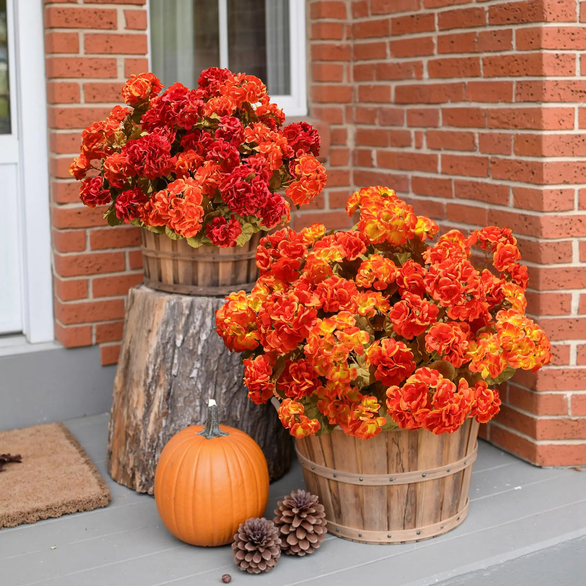 Artificial Geranium Flowers for Outdoor Autumn Decor