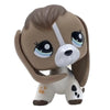 A close-up of a brown dog bobblehead figure with large eyes and floppy ears.
