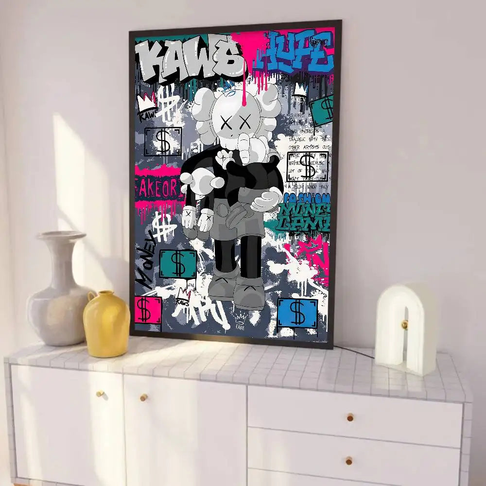 Graffiti Teddy Bear Art Print – Edgy Wall Decor