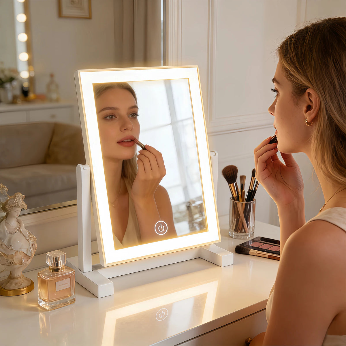 LED Makeup Mirror with 3 Color Lighting and Touch Control