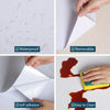 Matte peel and stick decor stickers shown demonstrating waterproof, removable, self-adhesive, and easy to clean features.